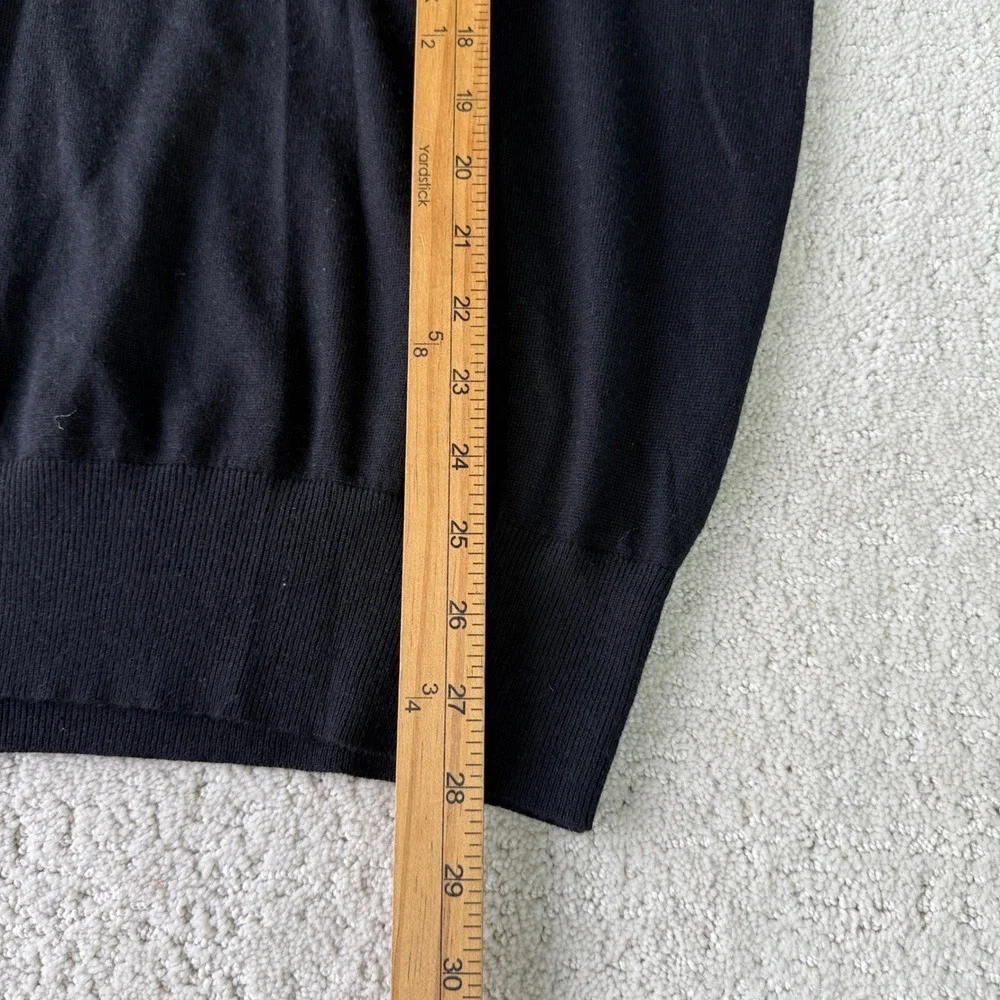 Neiman Marcus Mock Neck Sweater Mens Large Black Silk Cashmere Blend Luxury